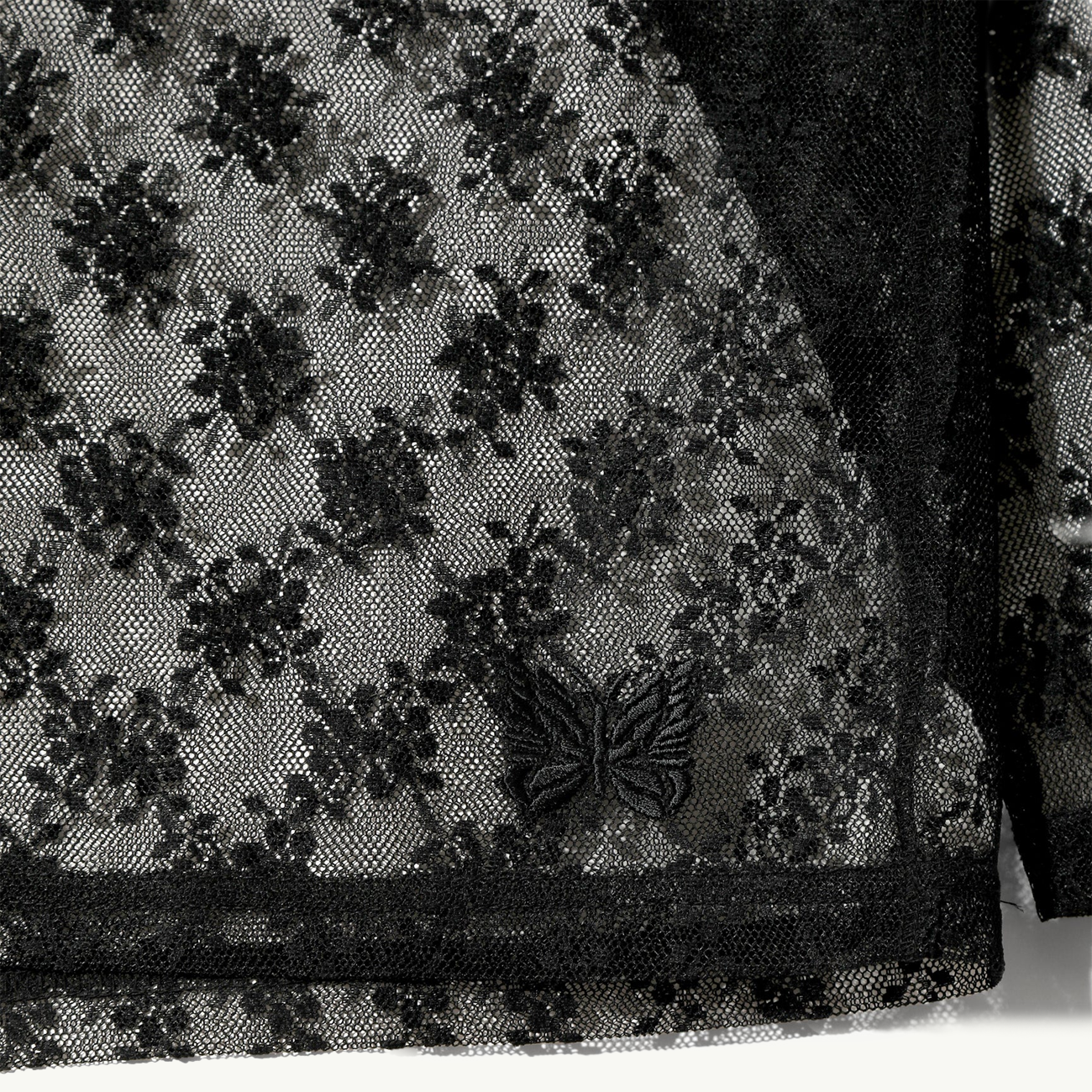 V-Neck Cardigan Raschel Lace - Black