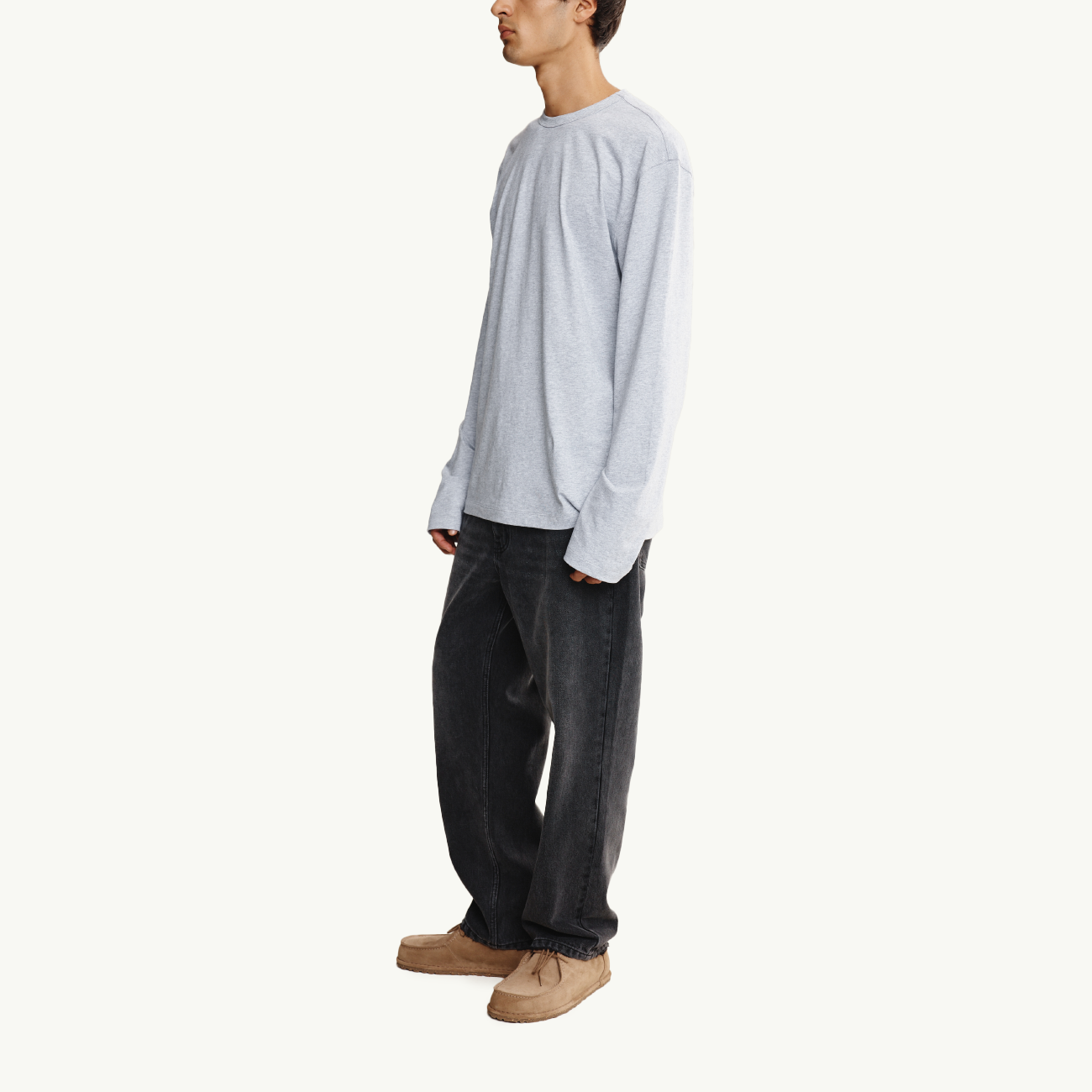 Kosta Long Sleeve Tee - Grey Marle