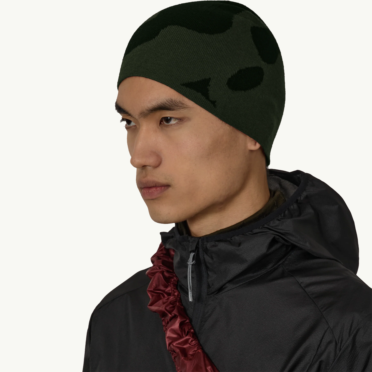 Magma Wool Beanie - Dark Green/Black