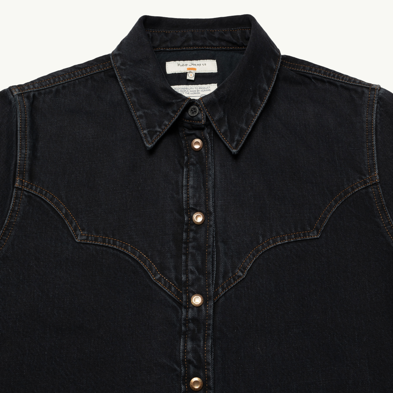 Lotta Western Cut Denim Shirt - Black