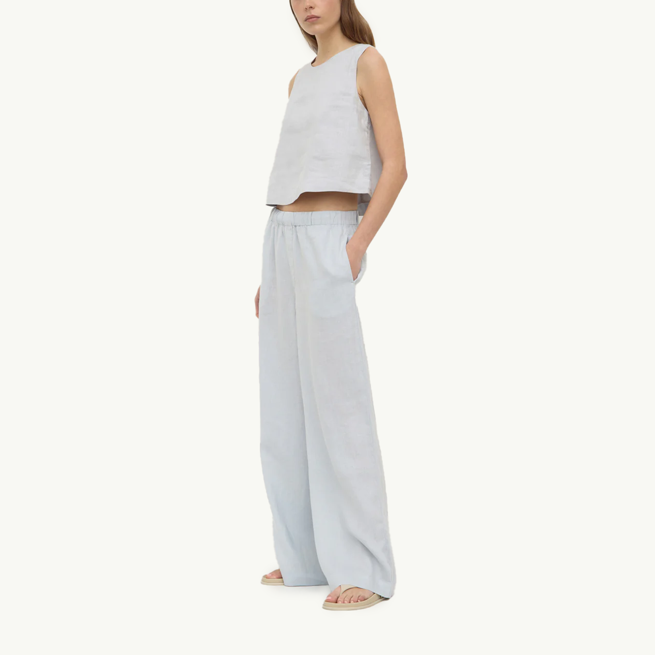 Estelle Linen Top - Cloud