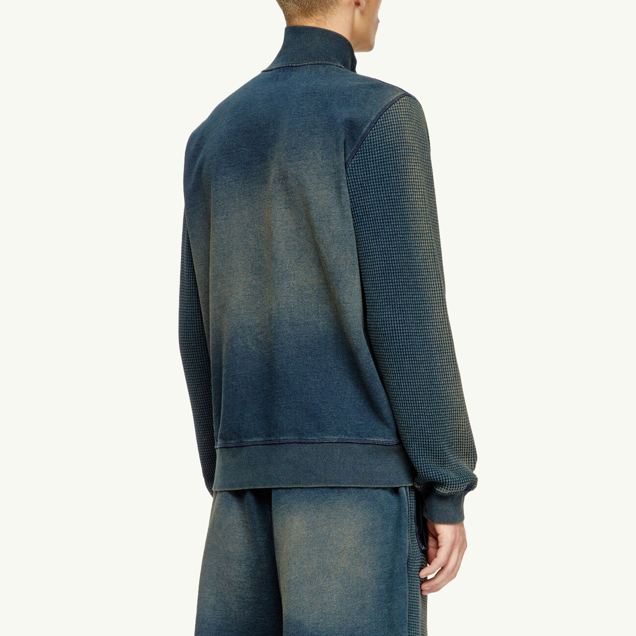 S-Wafy-Zip Sweatshirt - Blue