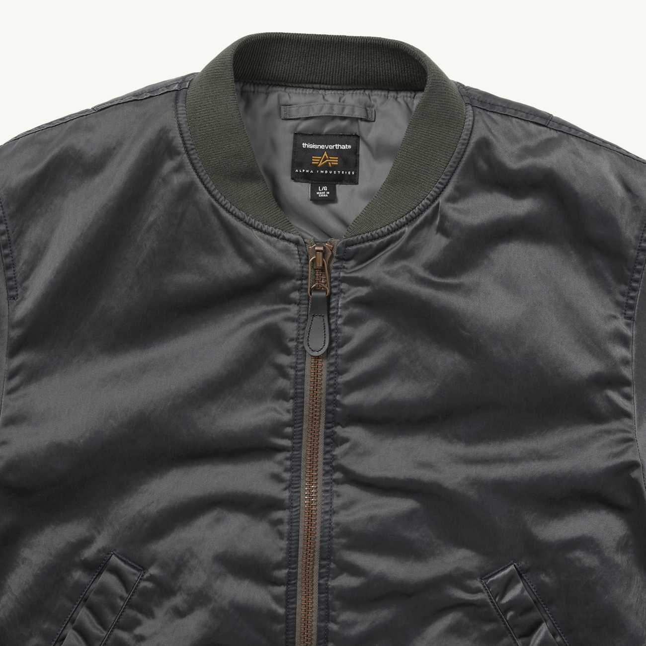 thisisneverthat x Alpha Industries MA-1 Flight Jacket - Gunmetal