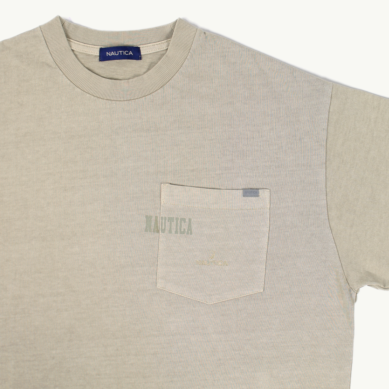 Garment Pigment Dyed Hidden Logo Pocket Tee - Beige