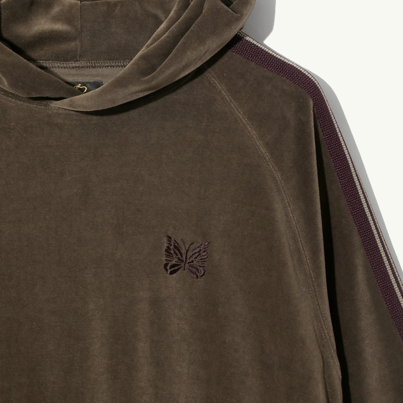 Track Hoody C/PE Velour - Taupe