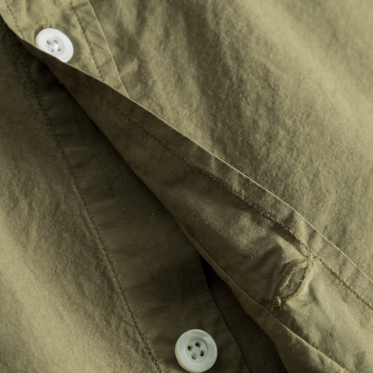 Osvald Cotton Tencel Shirt - Sitka Green