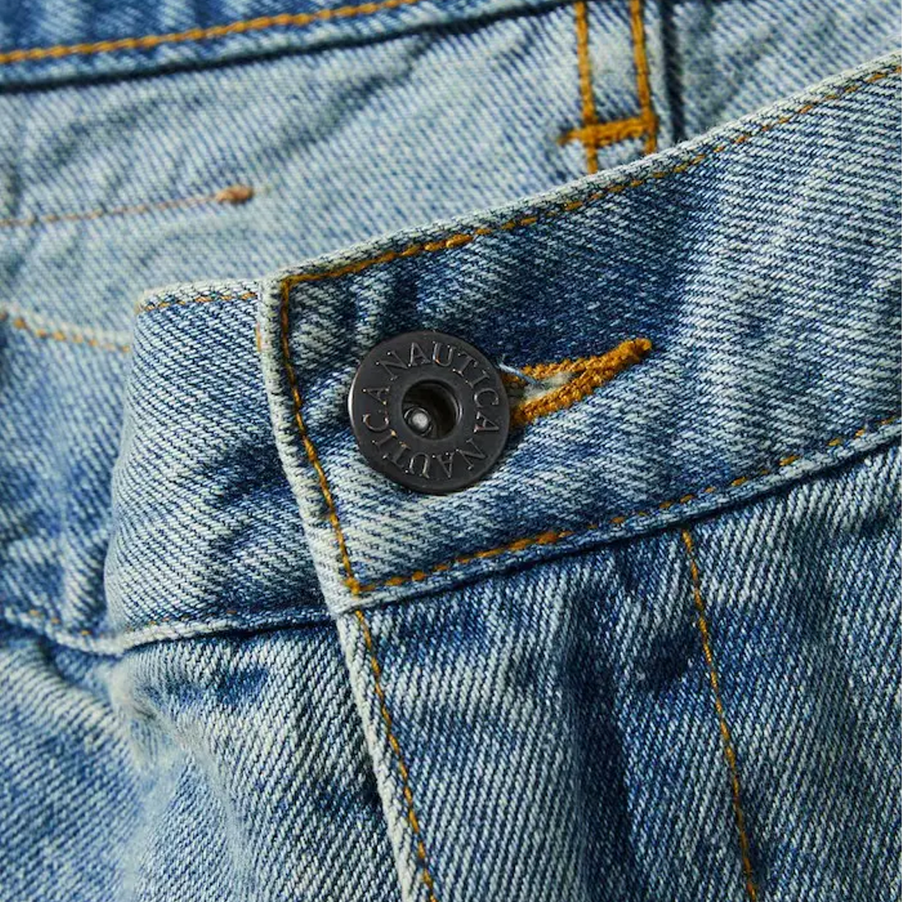 Super Wide Curve Double Knee Crop Denim - Blue