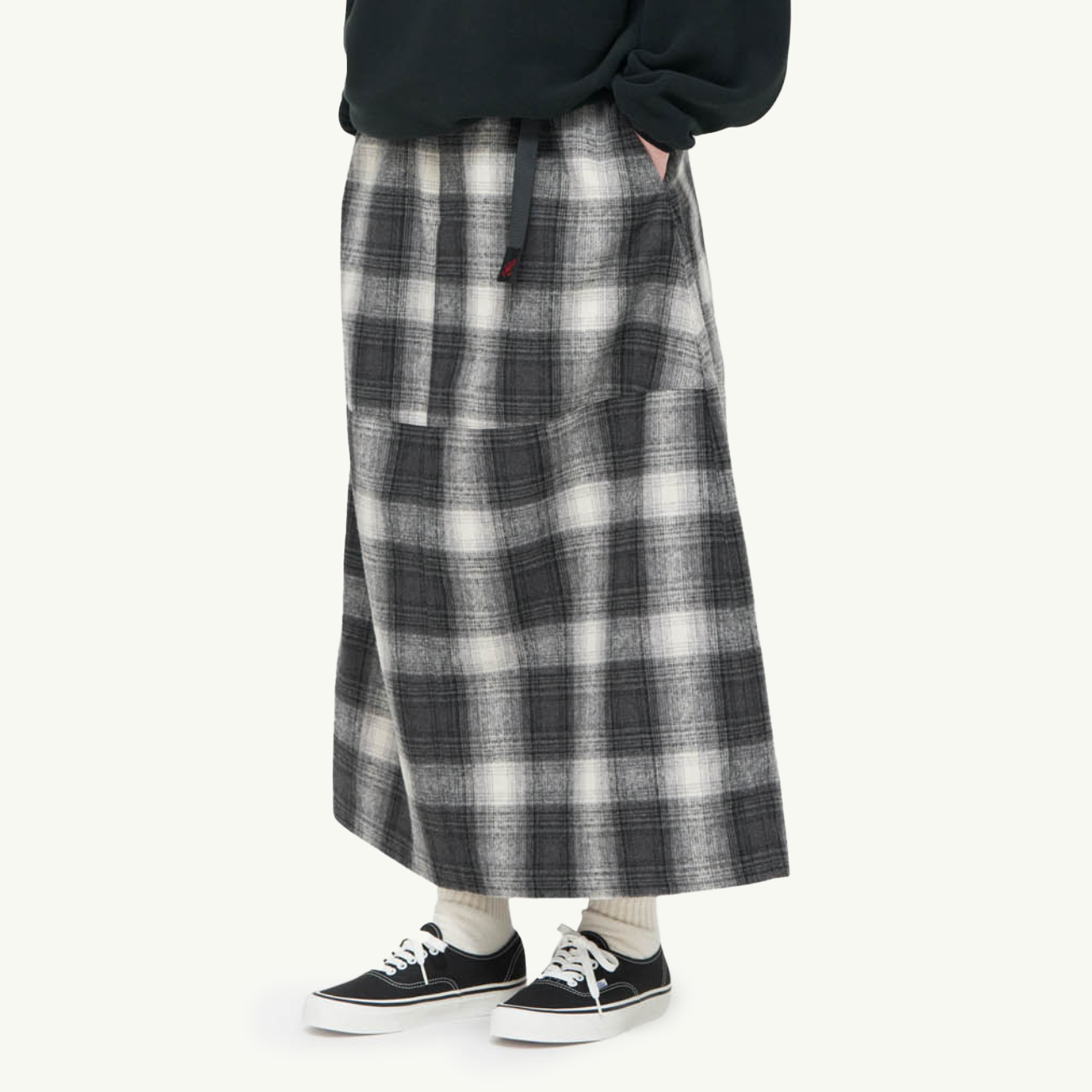 Women's Wool Paneled Skirt - Shadow Plaid