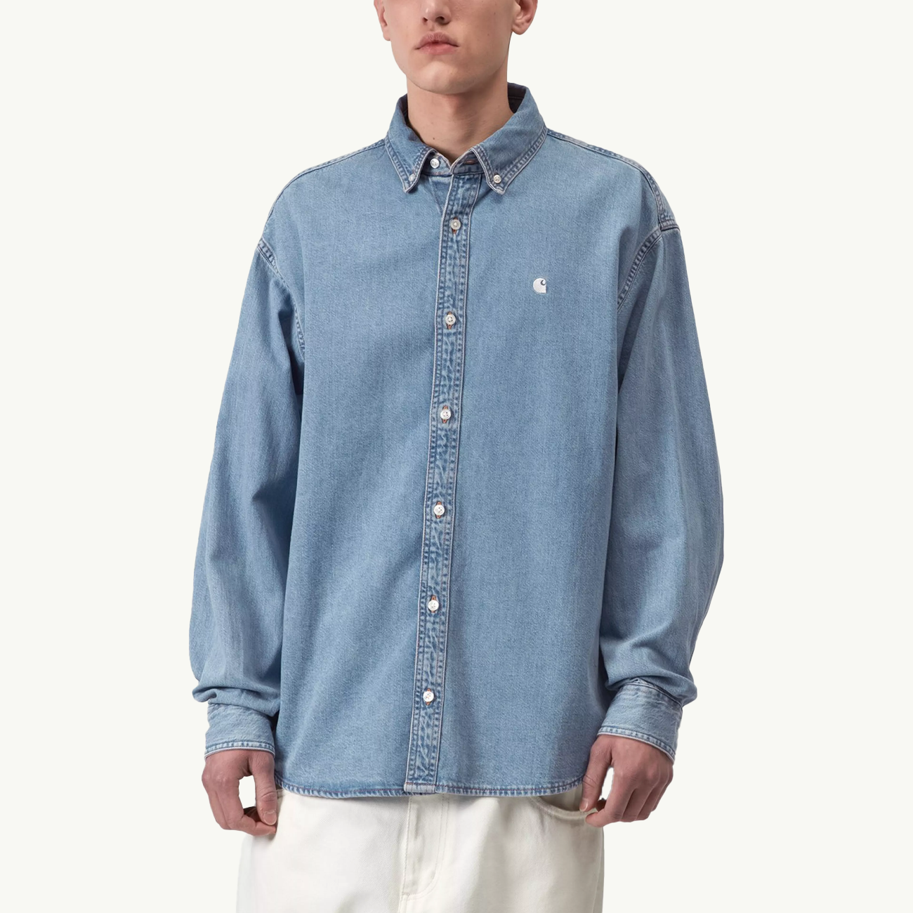 Lucas LS Shirt - Blue Bleached
