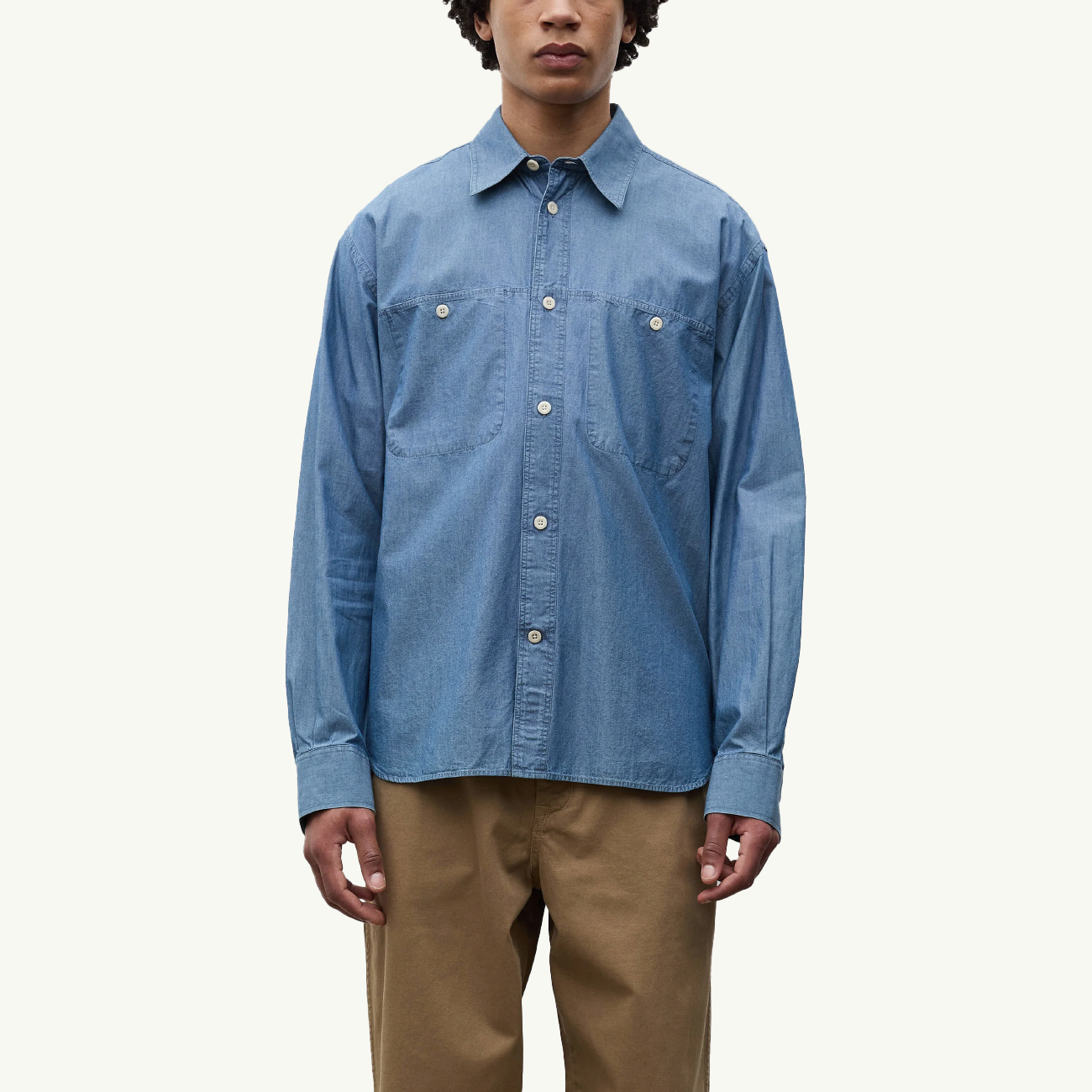 Falster Chambray Oversize Shirt - Dark Blue