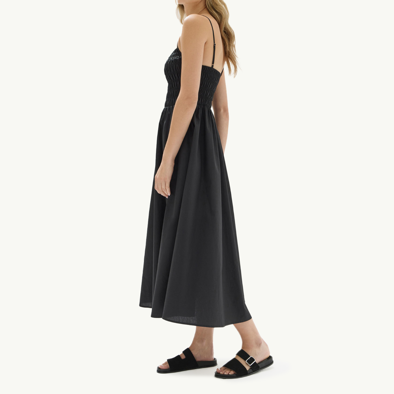 Aubrey Rouched Dress - Black