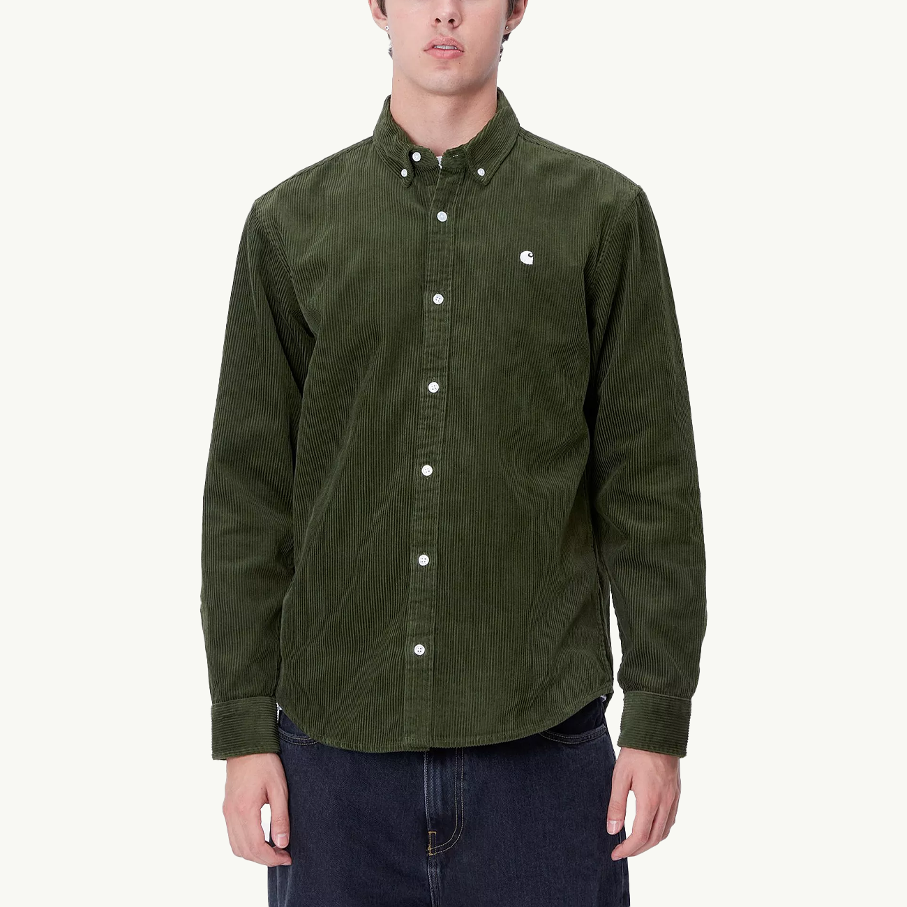 LS Madison Cord Shirt - Tarragon/Wax