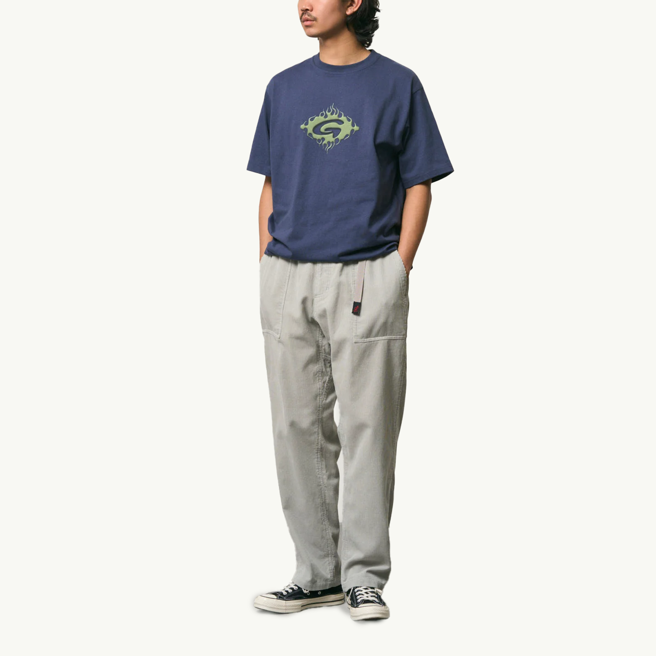 Flames Tee - Navy