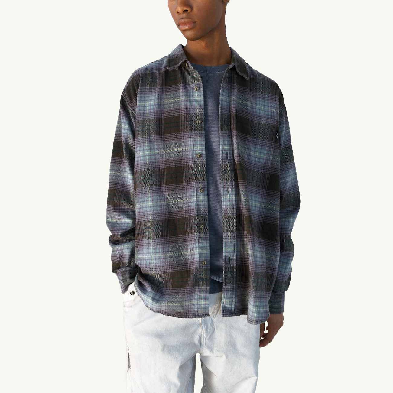 Flannel Check Shirt - Off Black