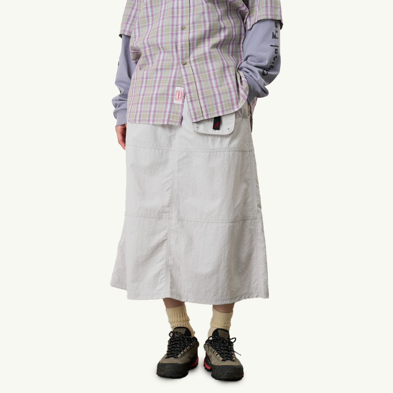 Nylon Utility Skirt - Ecru