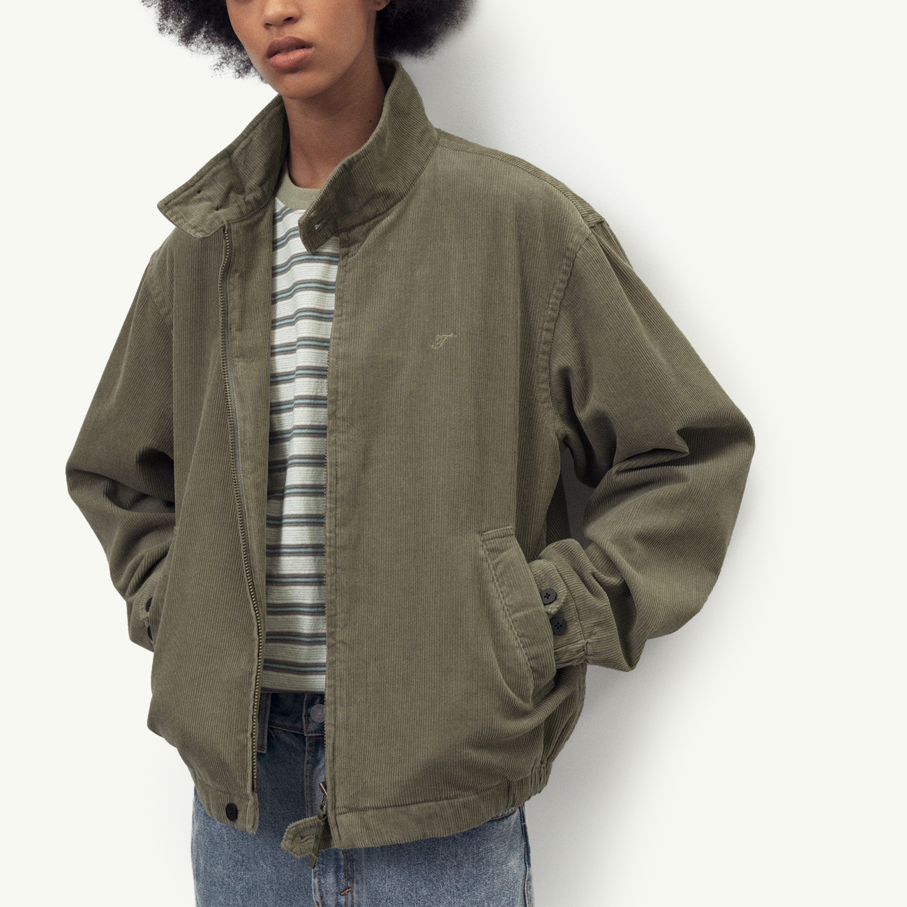 Corduroy Harrington Jacket - Olive Drab