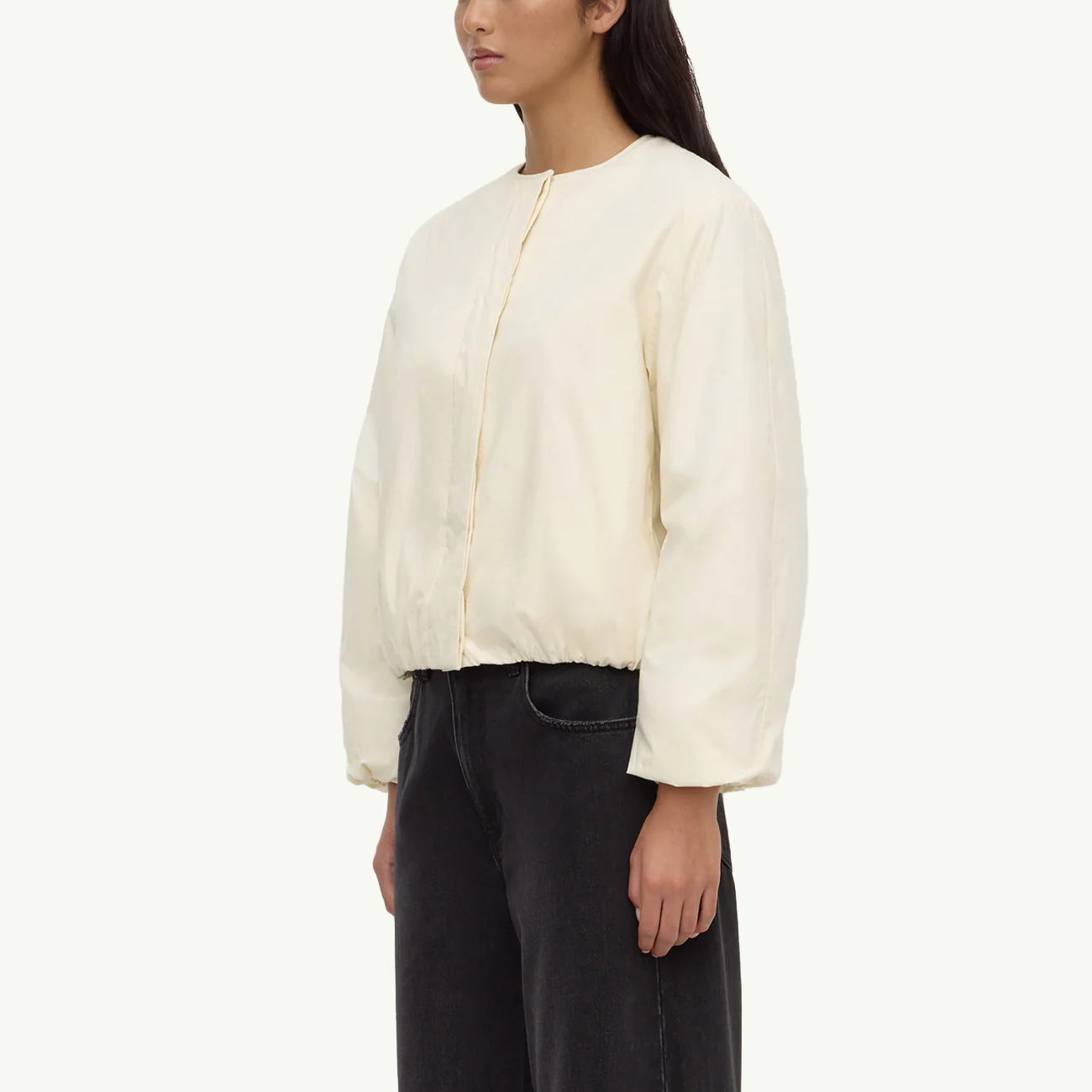 Zoie Padded Bomber Jacket - Antique White