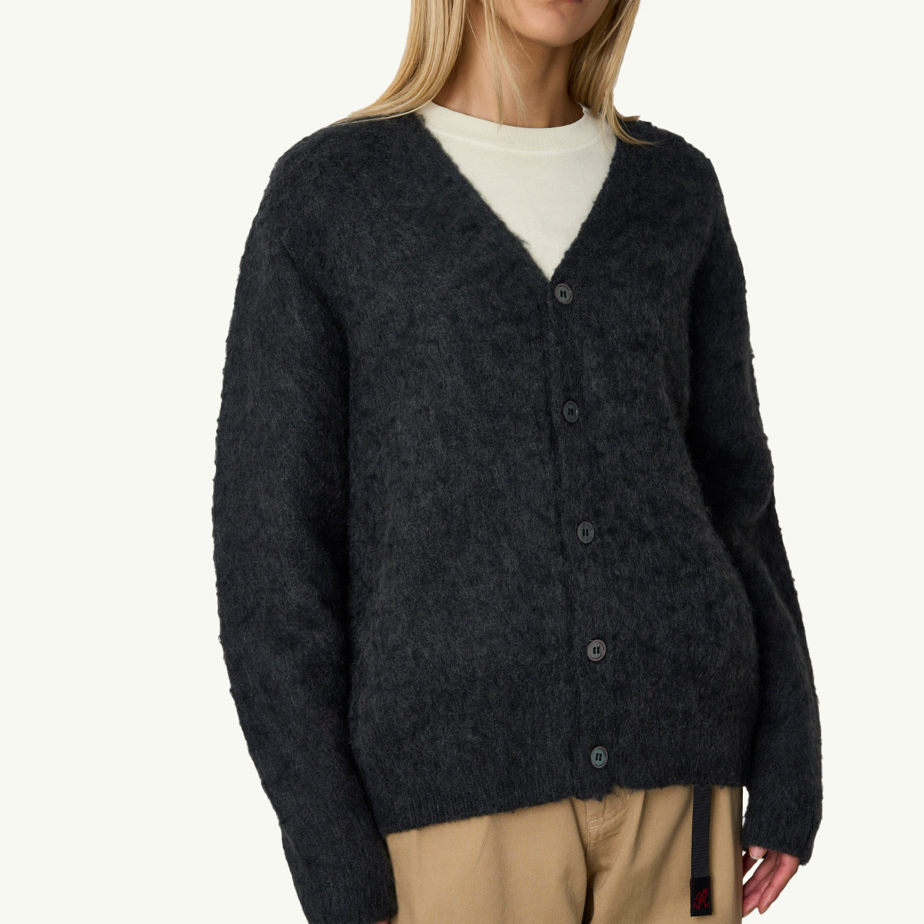 Mohair Cardigan - Charcoal