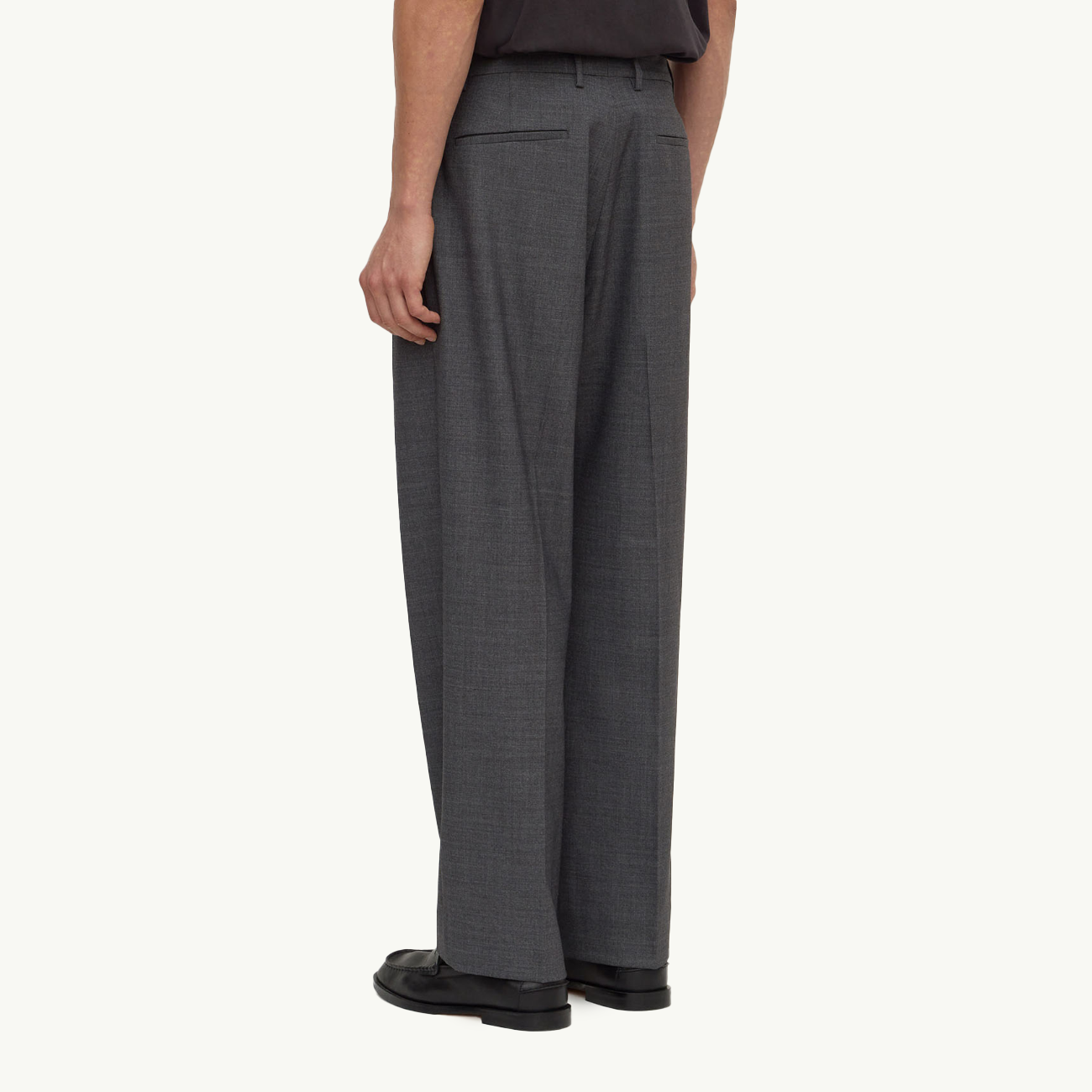 Brody Tapered Wool Pant - Charcoal Marle