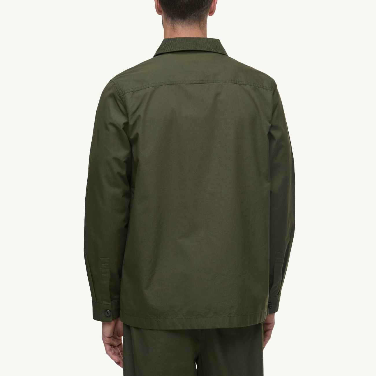 Cole Tailored Poplin Overshirt - Olive
