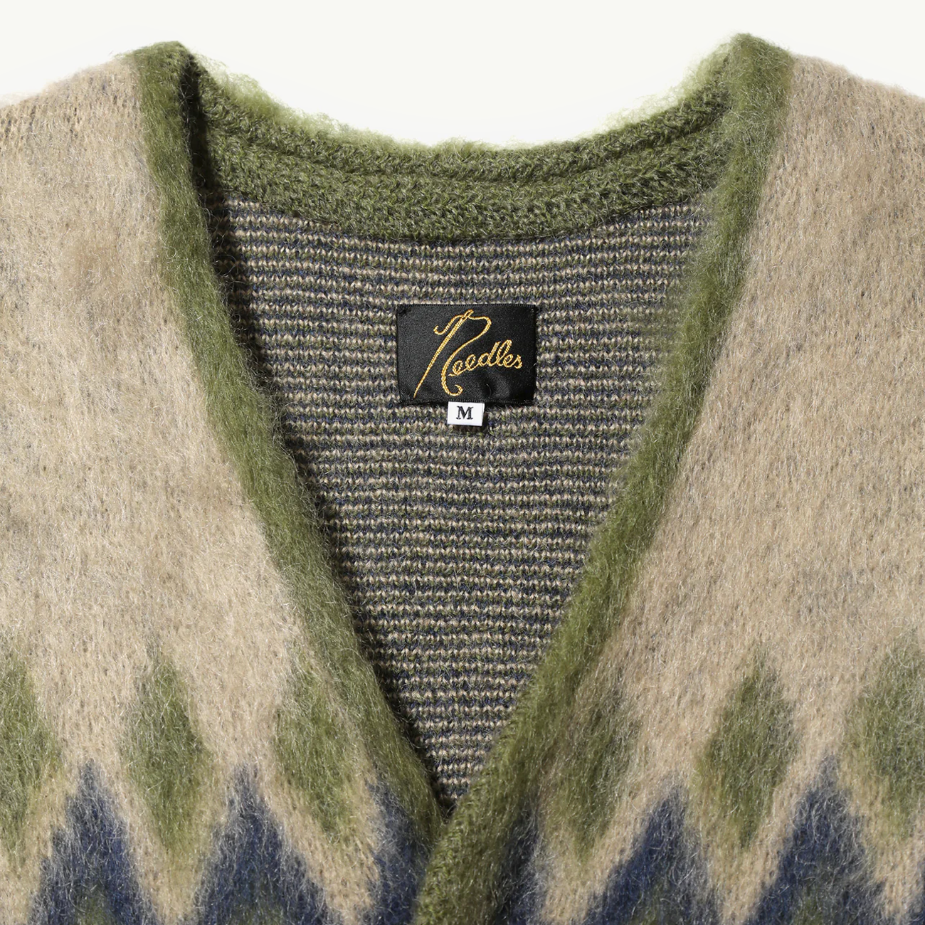 Mohair Cardigan Diamond - Olive