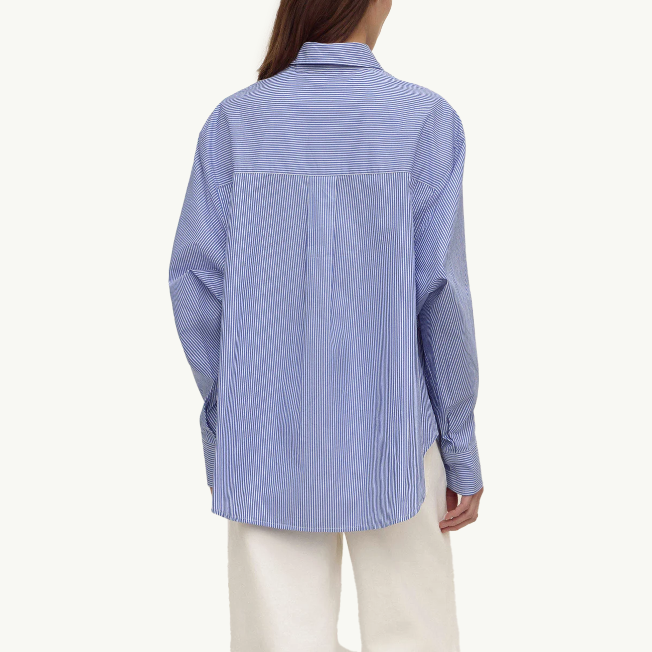 Ava Stripe Poplin Shirt - Navy Stripe