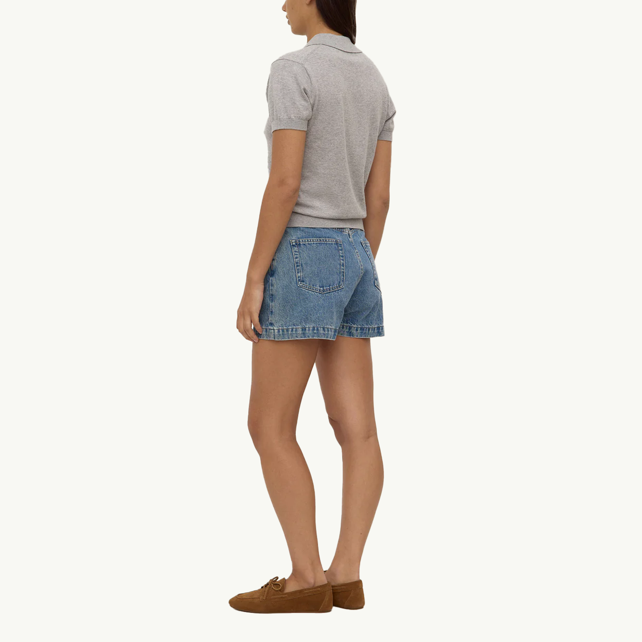 Sloane Cotton Cashmere Polo - Grey Marle