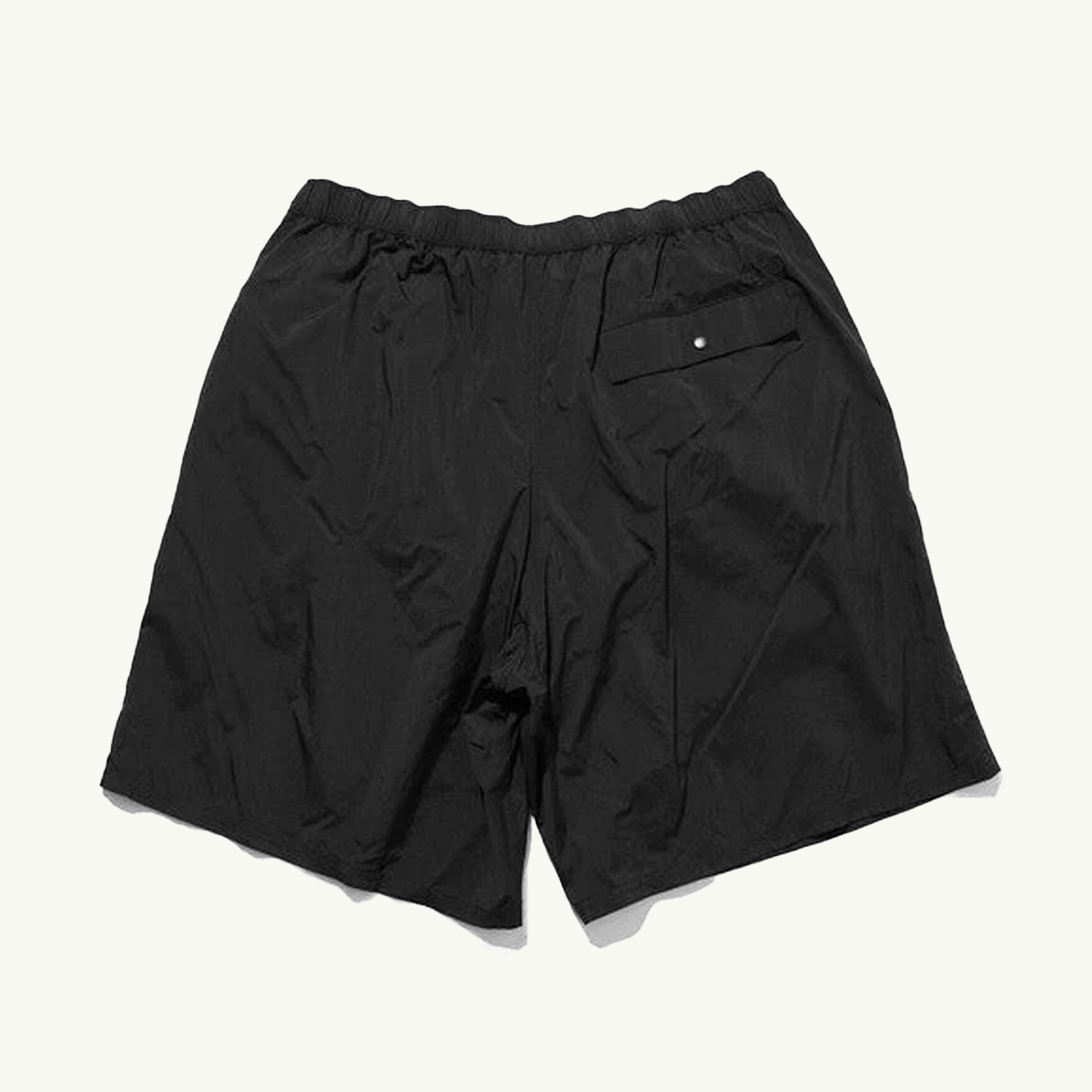 Water Repellent Nylon Track Short - Black