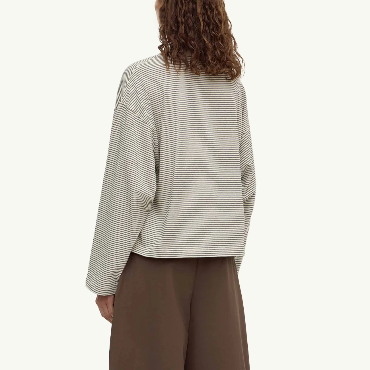 Malone Stripe Wide Sleeve Tee - Cream/Black