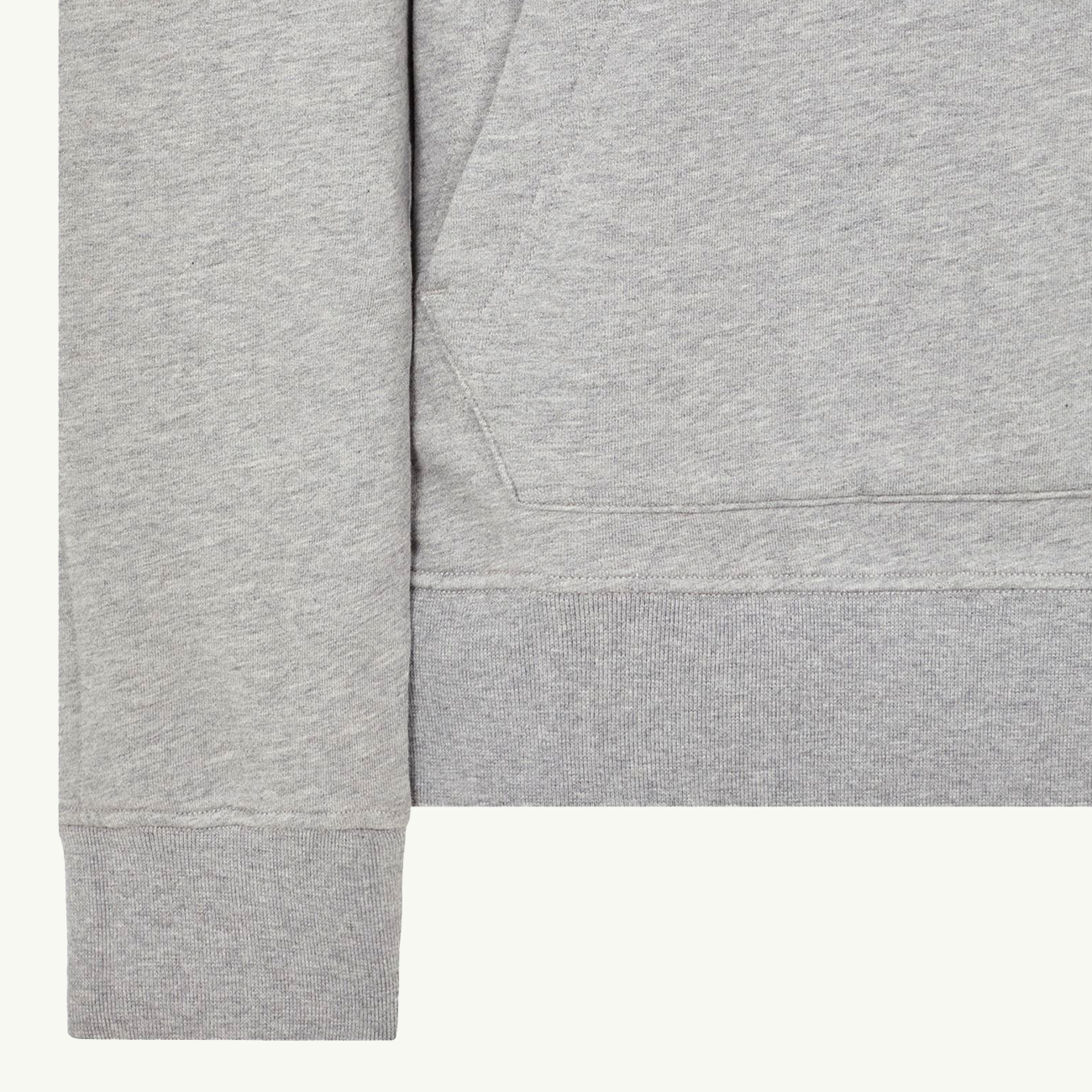 Sweatshirt Patch Hooded Terry - Melange Grey 6479