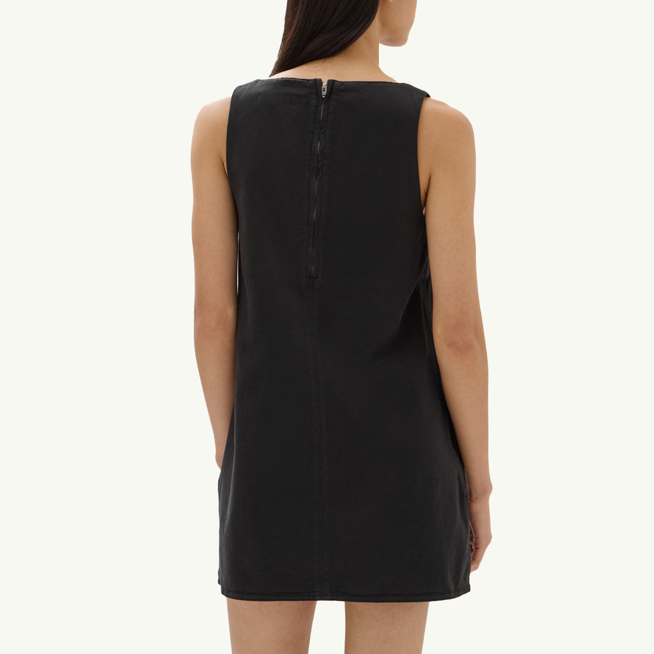 Zoey Twill Mini Dress - Black