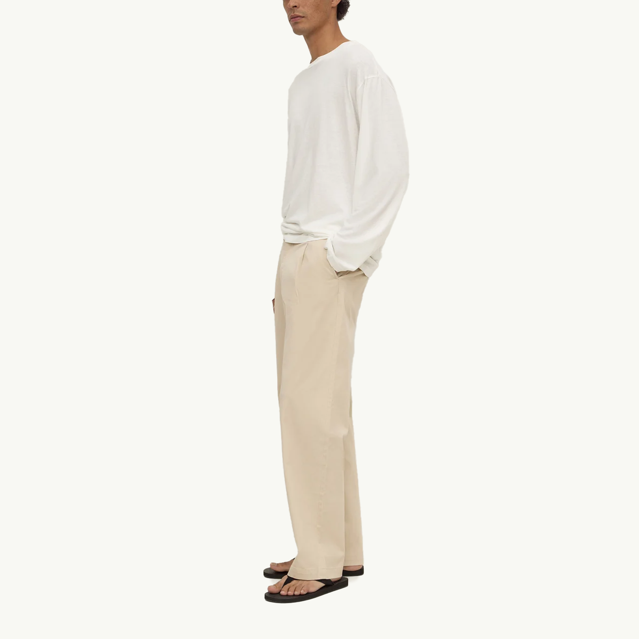 Jonah Pleated Chino - Pebble