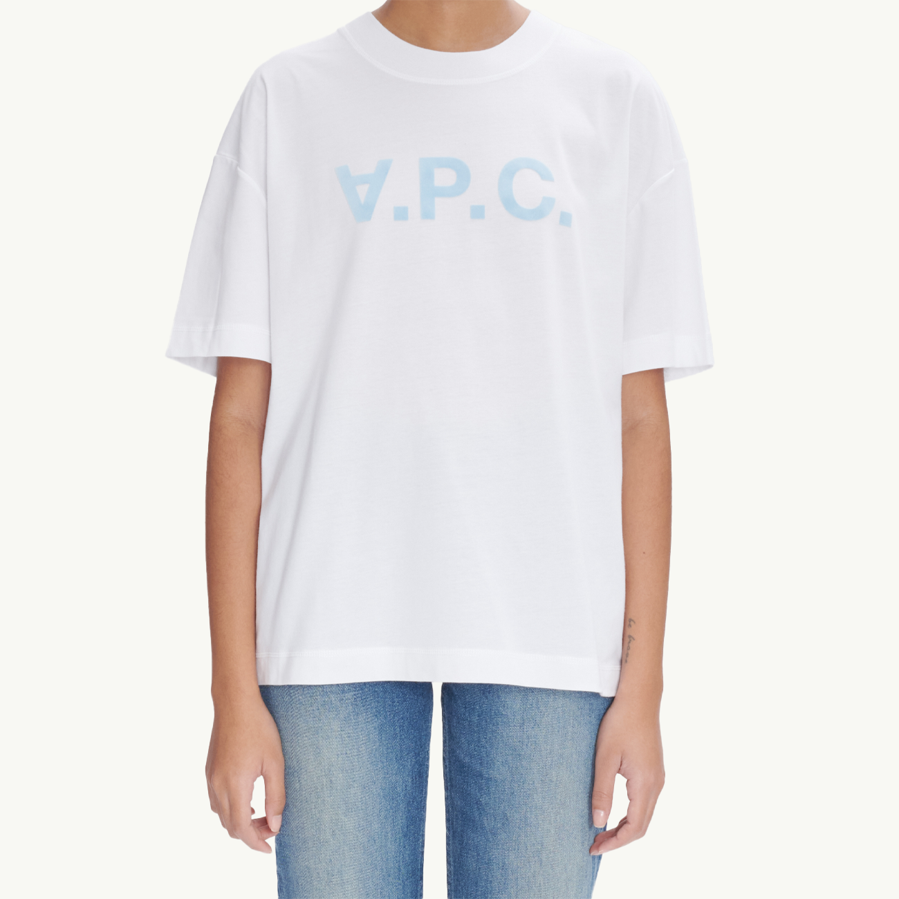 T-Shirt Oversize Grand VPC - Blanc/Blue