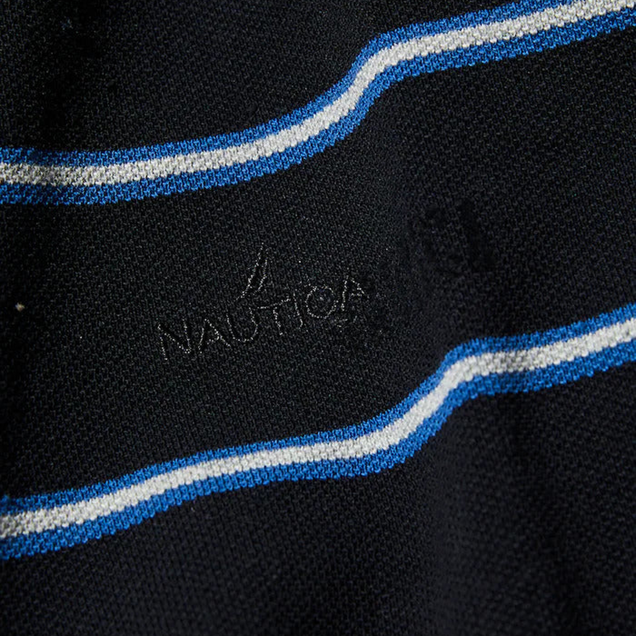 Striped Pique Polo Shirt - Black