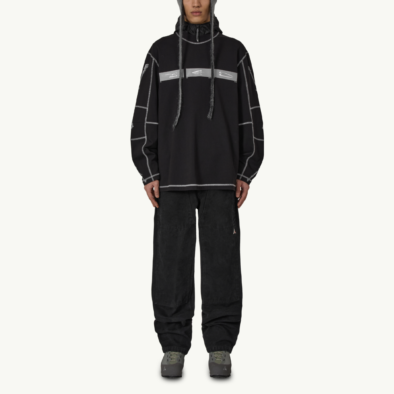 Sticks Stitch Organic Long Sleeve - Black