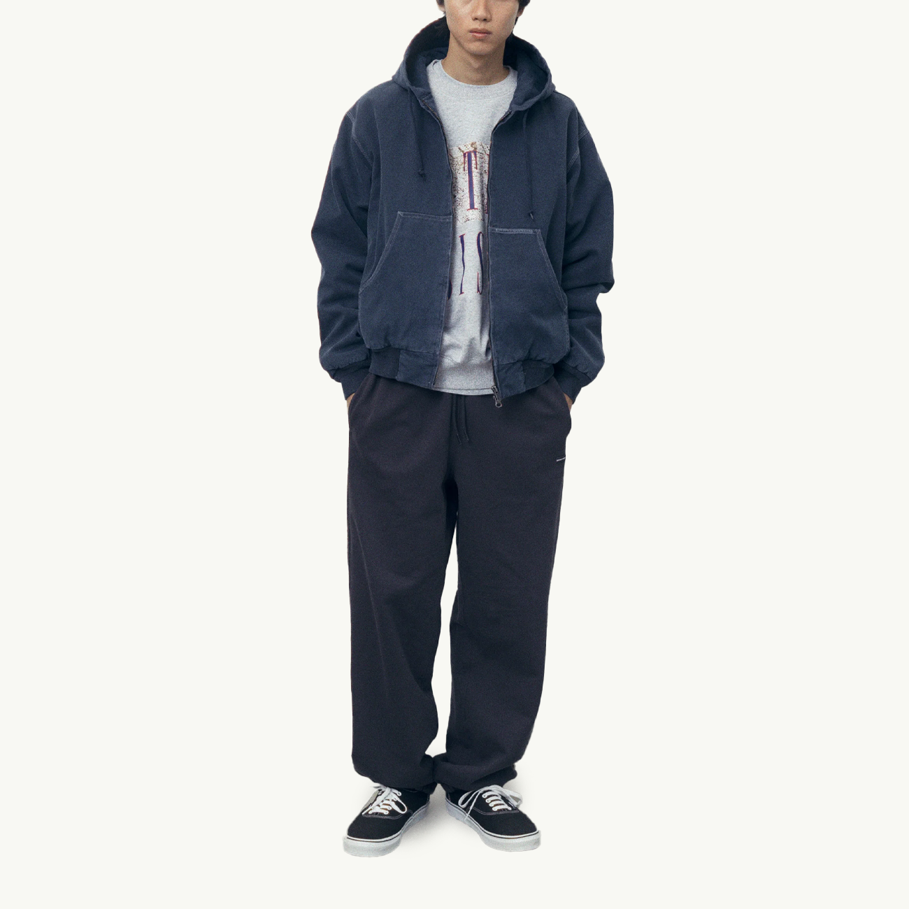 Overdyed Hooded Jacket - Navy