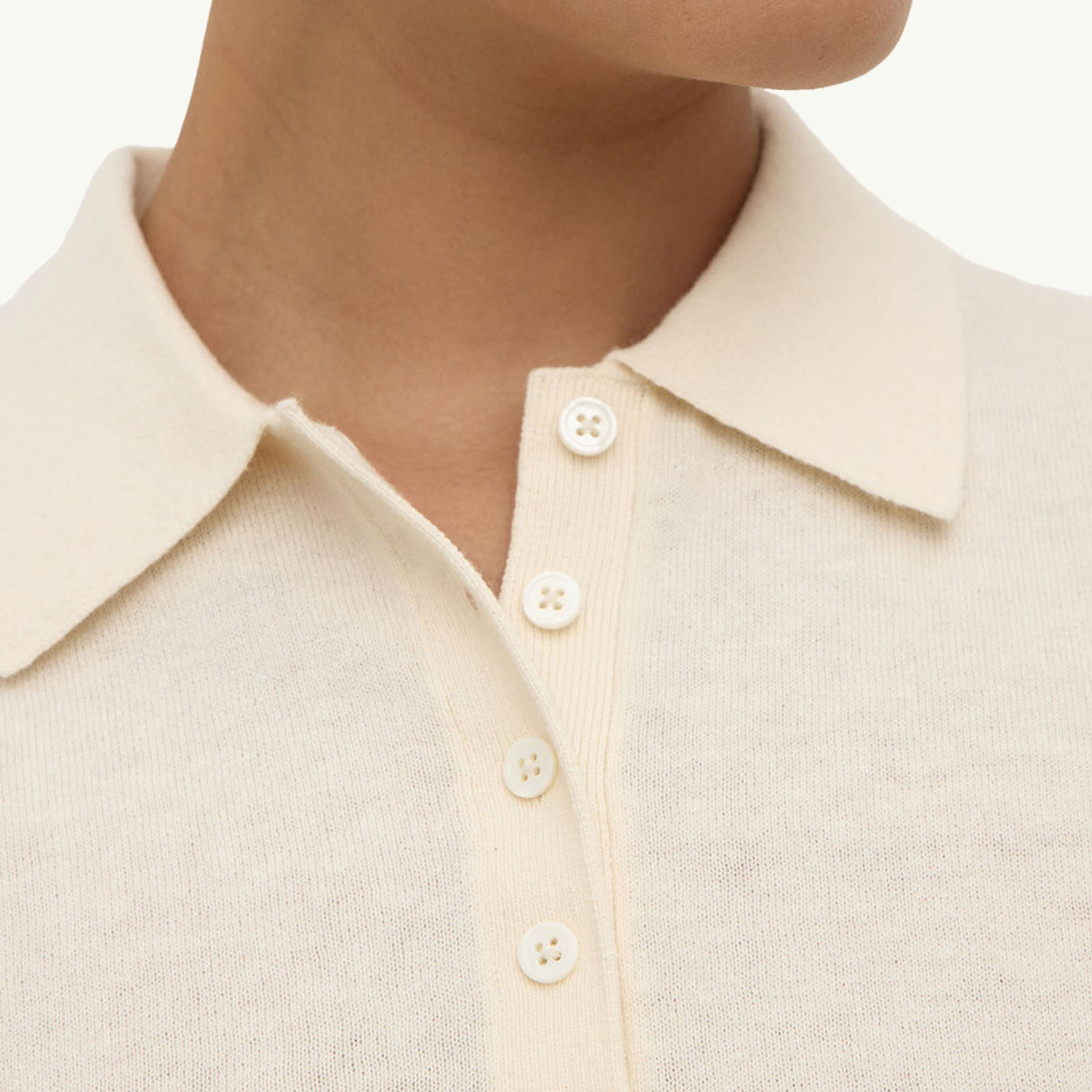 Sloane Cotton Cashmere Polo - Cream