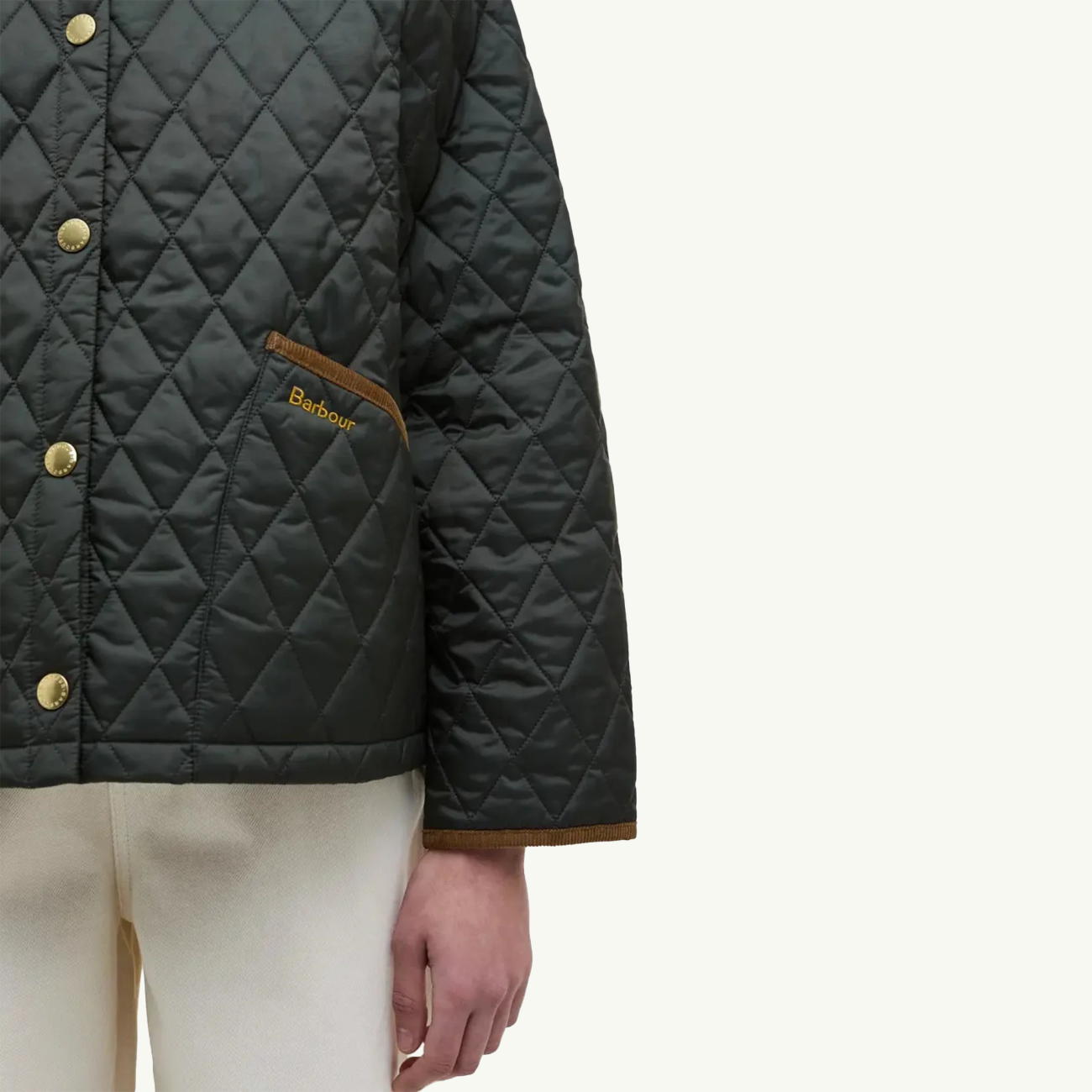 Icons Cropped Liddesdale Quilted Jacket - Sage/Ancient