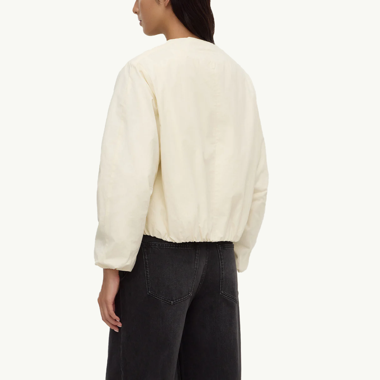 Zoie Padded Bomber Jacket - Antique White