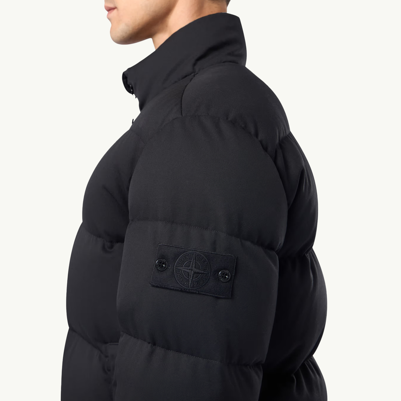 Jacket Wool Twill Down Puffer Ghost Patch - Black 2981