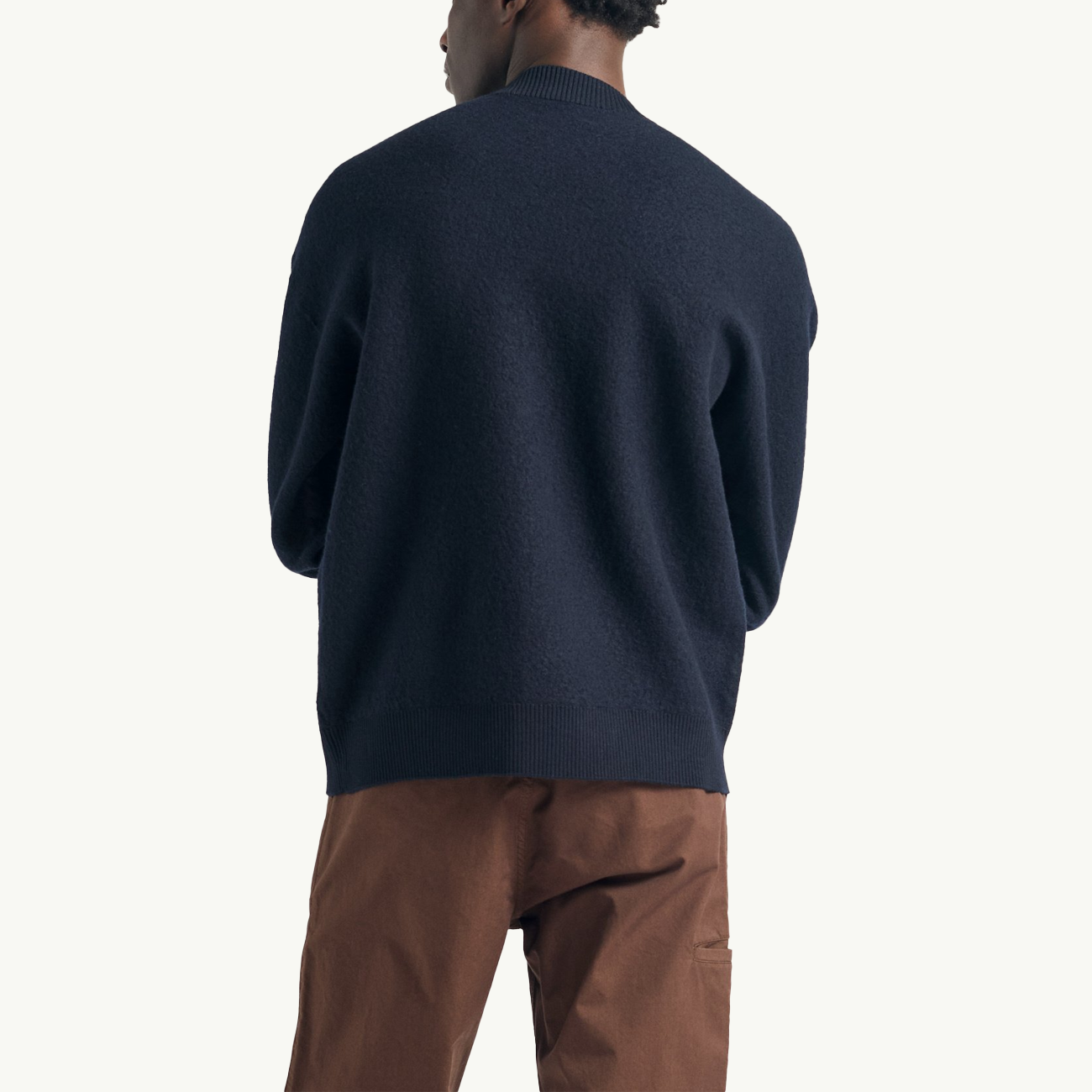 Rom Boiled Wool Crewneck - Dark Navy