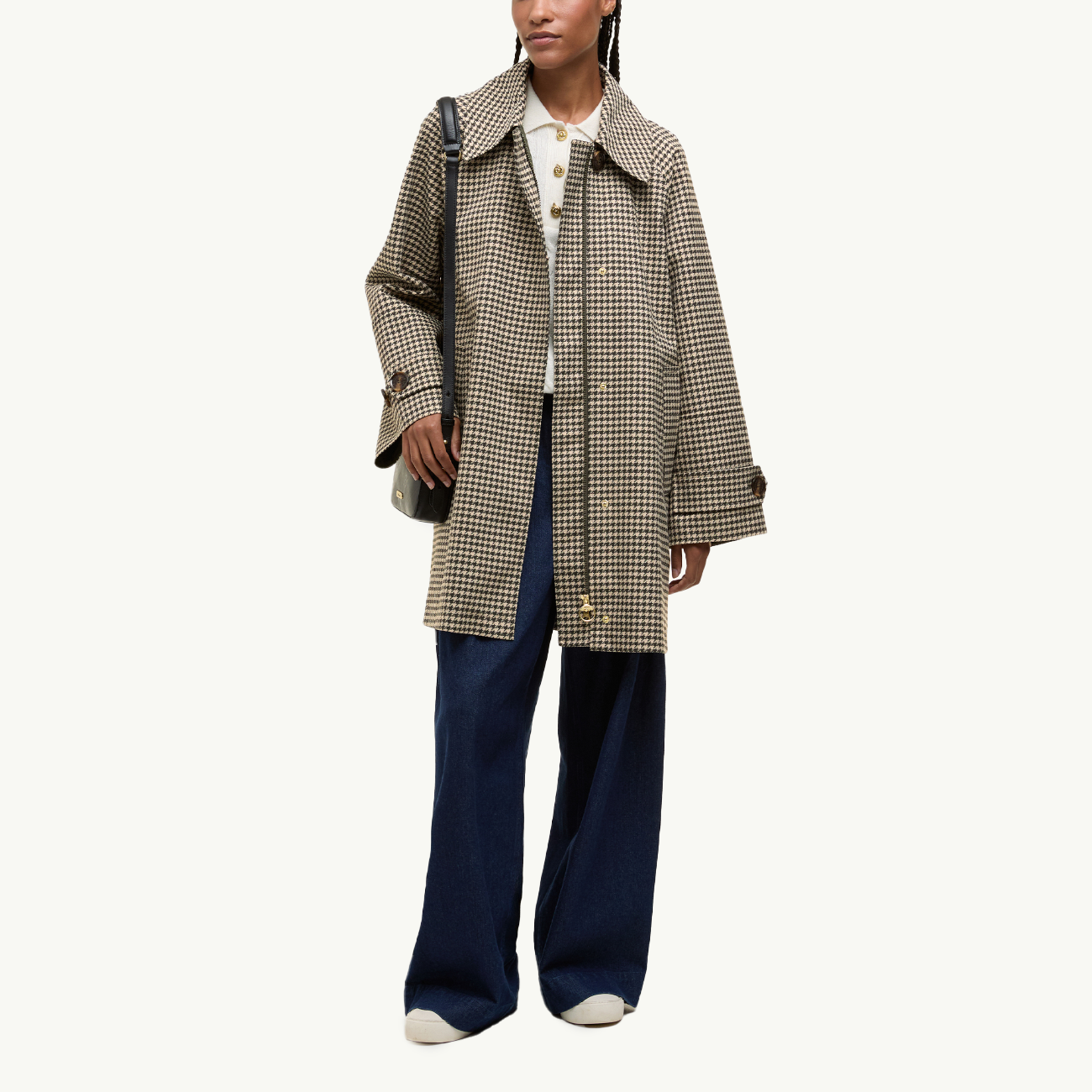 Kennedy Check Showerproof Jacket - Sage Houndstooth/Mist