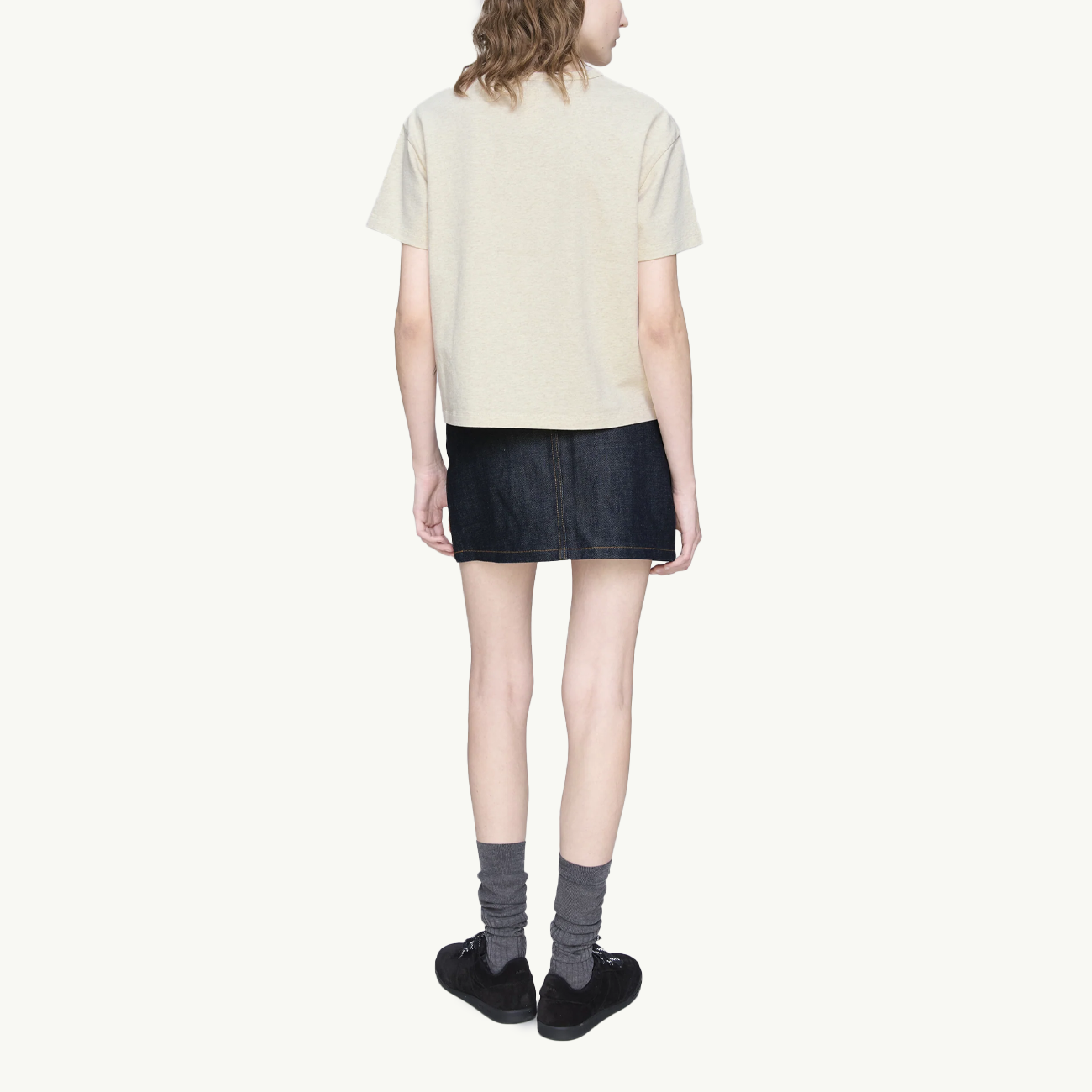 Margaret T-Shirt - Ecru Chine/Red