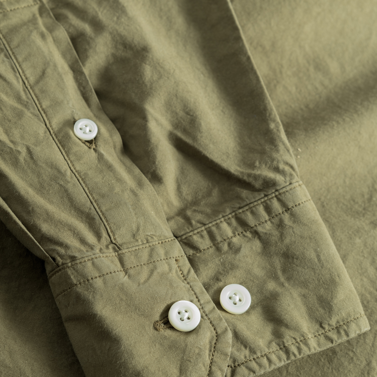 Osvald Cotton Tencel Shirt - Sitka Green