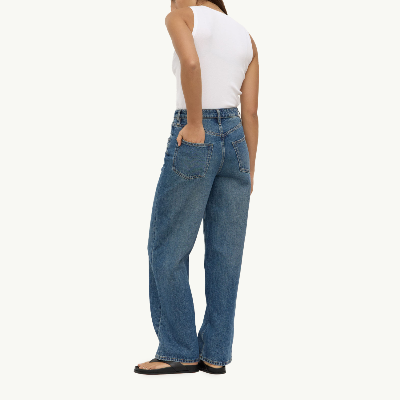 Oversized High Rise Jean - Dark Indigo Fade