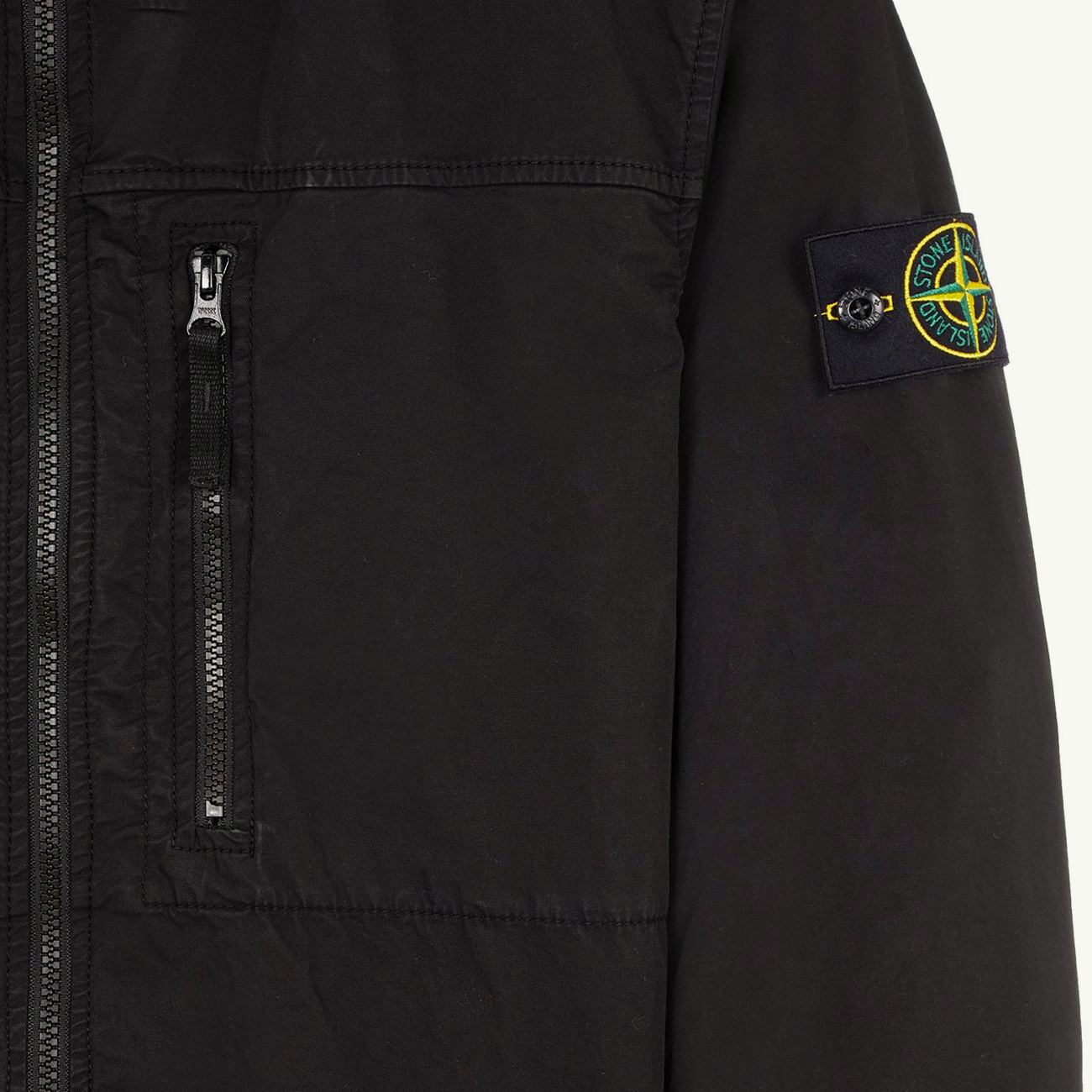 Overshirt Patch Two Pocket Zip Through - Black 2980