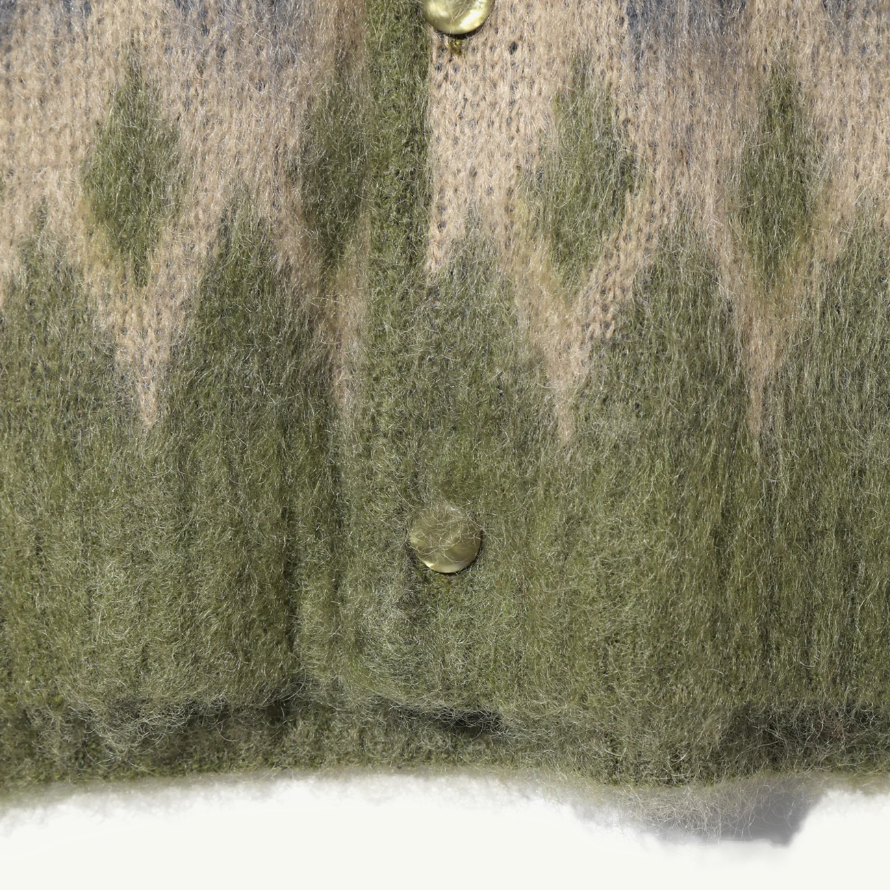 Mohair Cardigan Diamond - Olive