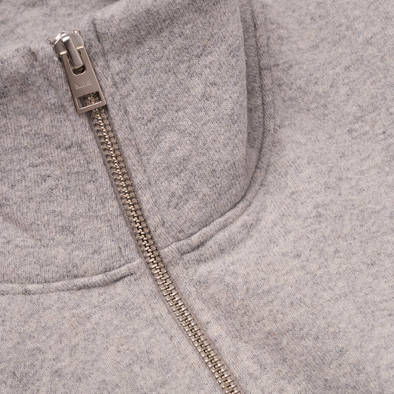 Ketel Relaxed Cotton Wool Half Zip Sweatshirt - Grey Melange
