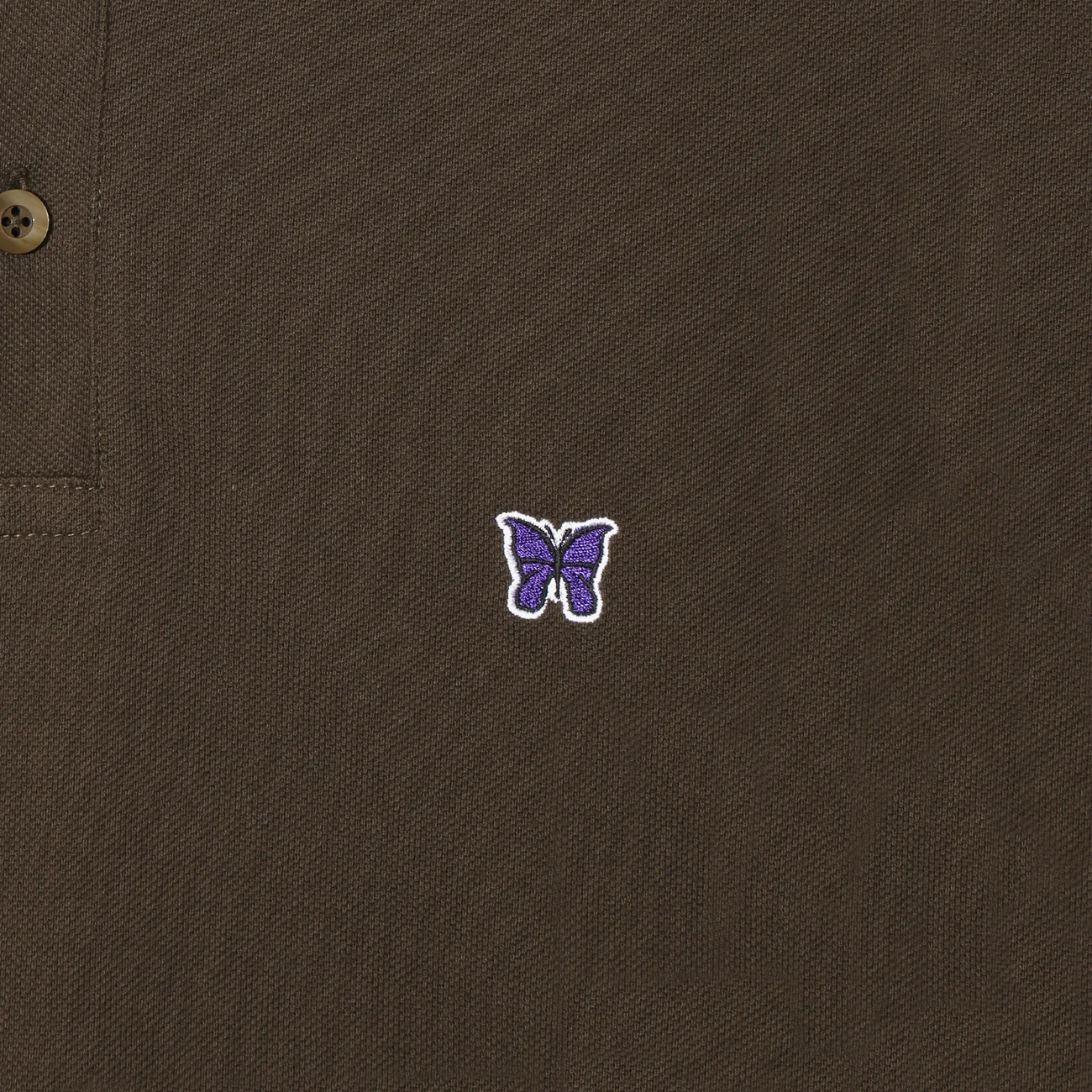 Regular Collar LS Polo Cotton Pique - Brown