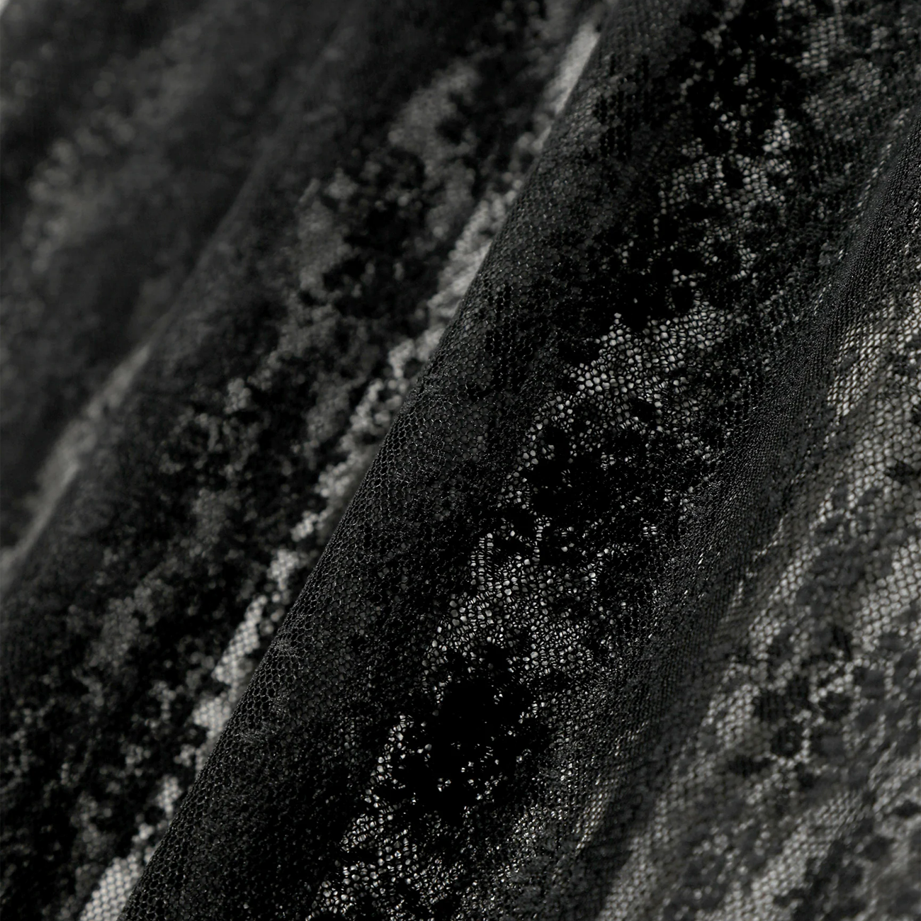 V-Neck Cardigan Raschel Lace - Black